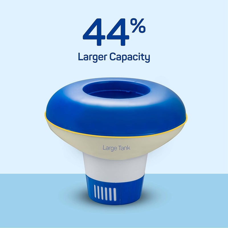 SEWANTA Floating Chlorine Dispenser for Pools Fits 3” or 4” Tablets - Pool Chlorine Floater with Adjustable Flow Vents Balanced Chemical Dispenser [3 Tablet Capacity] 8" Diameter Floater - Image 5